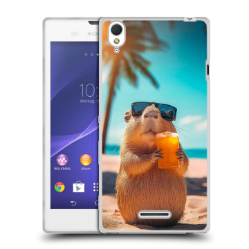 Силиконовый чехол на Sony Xperia T3 с принтом Капибара
