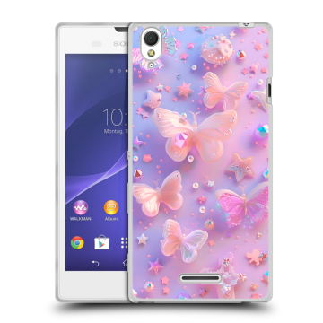 Силиконовый чехол на Sony Xperia T3 с принтом Бабочки