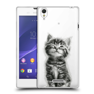 Силиконовый чехол на Sony Xperia T3 с принтом Котенок Силиконовый чехол на Sony Xperia T3 с принтом Котенок
