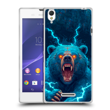 Силиконовый чехол на Sony Xperia T3 с принтом Медведь Силиконовый чехол на Sony Xperia T3 с принтом Медведь