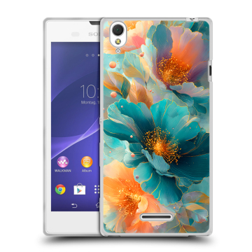 Силиконовый чехол на Sony Xperia T3 с принтом Цветы Силиконовый чехол на Sony Xperia T3 с принтом Цветы