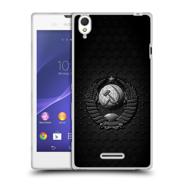 Силиконовый чехол на Sony Xperia T3 с принтом Герб Флаг СССР