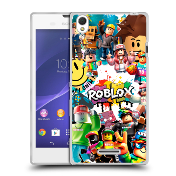 Силиконовый чехол на Sony Xperia T3 с принтом Roblox Роблокс
