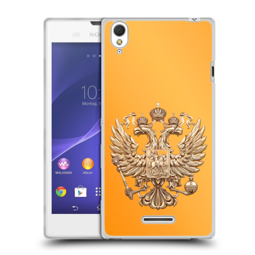 Силиконовый чехол на Sony Xperia T3 с принтом Герб Флаг России Силиконовый чехол на Sony Xperia T3 с принтом Герб Флаг России