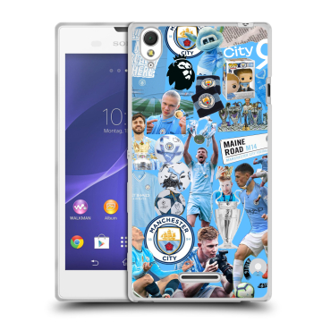 Силиконовый чехол на Sony Xperia T3 с принтом Man City Манчестер Сити Силиконовый чехол на Sony Xperia T3 с принтом Man City Манчестер Сити