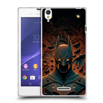 Силиконовый чехол на Sony Xperia T3 с принтом Batman Бэтмен Силиконовый чехол на Sony Xperia T3 с принтом Batman Бэтмен