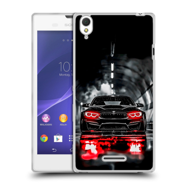 Силиконовый чехол на Sony Xperia T3 с принтом BMW БМВ