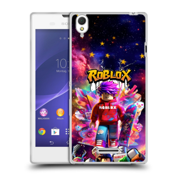 Силиконовый чехол на Sony Xperia T3 с принтом Roblox Роблокс