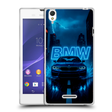Силиконовый чехол на Sony Xperia T3 с принтом BMW БМВ