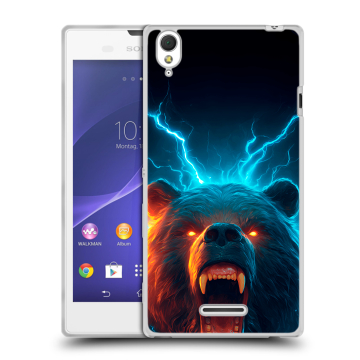 Силиконовый чехол на Sony Xperia T3 с принтом Медведь Силиконовый чехол на Sony Xperia T3 с принтом Медведь