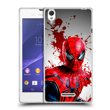 Силиконовый чехол на Sony Xperia T3 с принтом Spiderman Человек паук Силиконовый чехол на Sony Xperia T3 с принтом Spiderman Человек паук