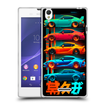 Силиконовый чехол на Sony Xperia T3 с принтом машины тачки Силиконовый чехол на Sony Xperia T3 с принтом машины тачки