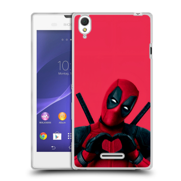 Силиконовый чехол на Sony Xperia T3 с принтом Дедпул Deadpool Силиконовый чехол на Sony Xperia T3 с принтом Дедпул Deadpool