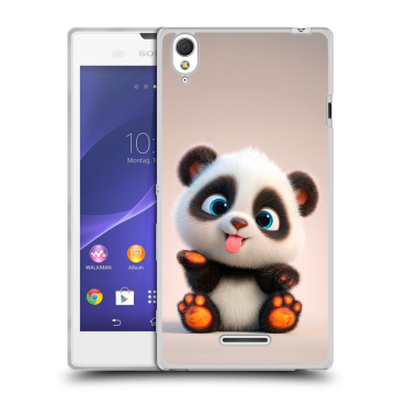 Силиконовый чехол на Sony Xperia T3 с принтом милая панда Силиконовый чехол на Sony Xperia T3 с принтом милая панда