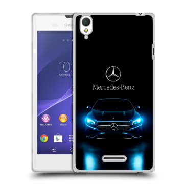Силиконовый чехол на Sony Xperia T3 с принтом Mercedes Мерседес