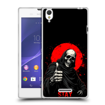 Силиконовый чехол на Sony Xperia T3 с принтом смешной скелет Силиконовый чехол на Sony Xperia T3 с принтом смешной скелет