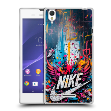 Силиконовый чехол на Sony Xperia T3 с принтом Nike Найк Силиконовый чехол на Sony Xperia T3 с принтом Nike Найк