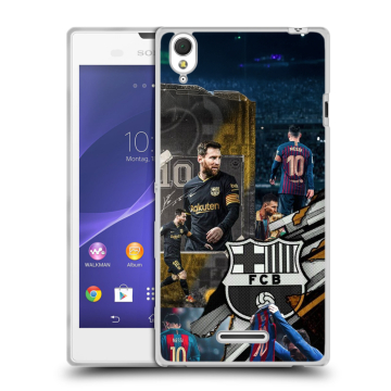 Силиконовый чехол на Sony Xperia T3 с принтом Messi Barcelona