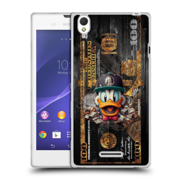 Силиконовый чехол на Sony Xperia T3 с принтом Дональд Дак Доллар Силиконовый чехол на Sony Xperia T3 с принтом Дональд Дак Доллар