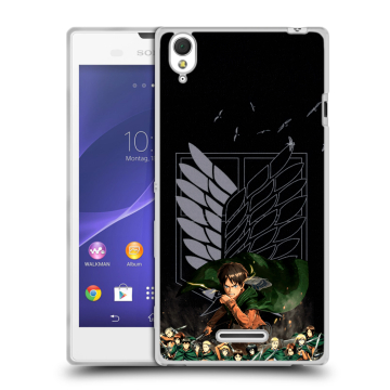 Силиконовый чехол на Sony Xperia T3 с принтом Атака титанов Силиконовый чехол на Sony Xperia T3 с принтом Атака титанов