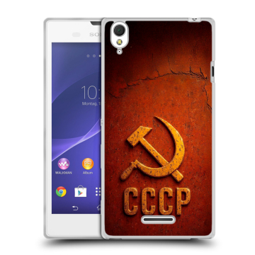 Силиконовый чехол на Sony Xperia T3 с принтом Флаг Герб СССР Силиконовый чехол на Sony Xperia T3 с принтом Флаг Герб СССР