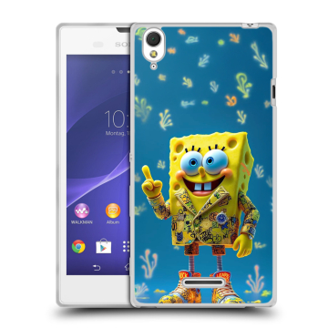 Силиконовый чехол на Sony Xperia T3 с принтом Спанч боб Спанчбоб Силиконовый чехол на Sony Xperia T3 с принтом Спанч боб Спанчбоб