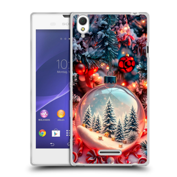 Силиконовый чехол на Sony Xperia T3 с принтом Новый год Силиконовый чехол на Sony Xperia T3 с принтом Новый год