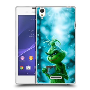 Силиконовый чехол на Sony Xperia T3 с принтом Новый год гринч Силиконовый чехол на Sony Xperia T3 с принтом Новый год гринч