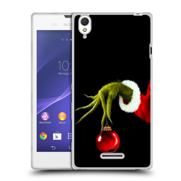 Силиконовый чехол на Sony Xperia T3 с принтом Новый год Гринч Силиконовый чехол на Sony Xperia T3 с принтом Новый год Гринч