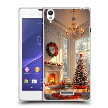 Силиконовый чехол на Sony Xperia T3 с принтом Новый год Силиконовый чехол на Sony Xperia T3 с принтом Новый год