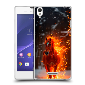 Силиконовый чехол на Sony Xperia T3 с принтом Новый год