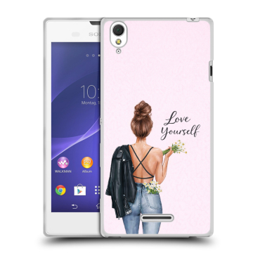 Силиконовый чехол на Sony Xperia T3 с принтом женский Силиконовый чехол на Sony Xperia T3 с принтом женский