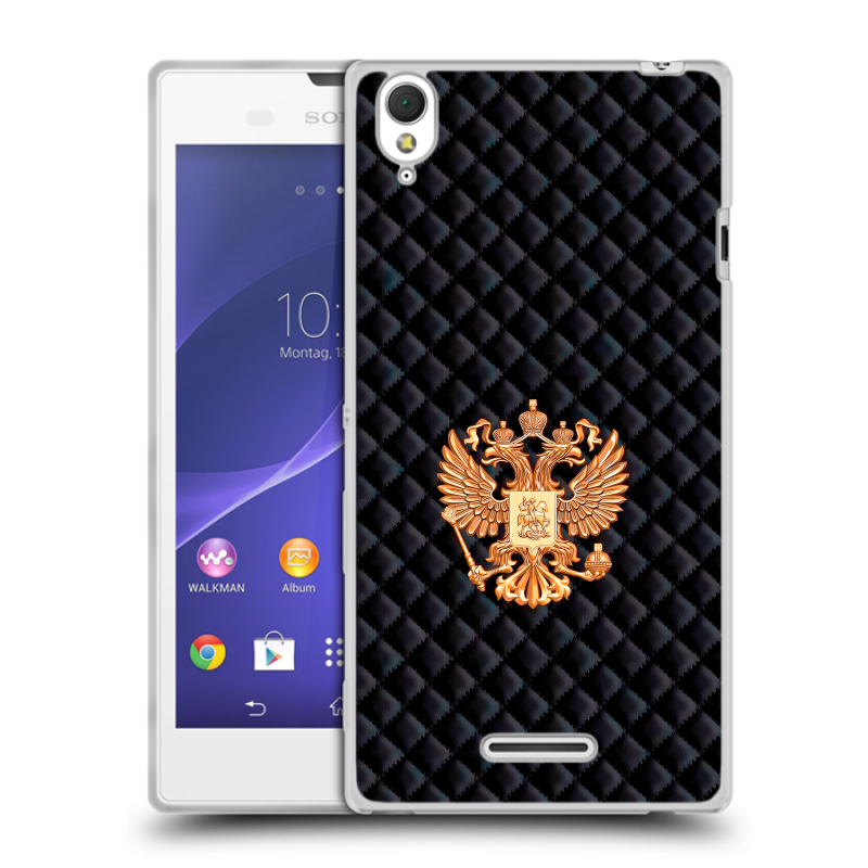Силиконовый чехол на Sony Xperia T3 с принтом Герб России принт Силиконовый чехол на Sony Xperia T3 с принтом Герб России принт