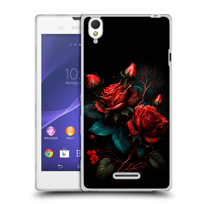 Силиконовый чехол на Sony Xperia T3 с принтом Розы красные Силиконовый чехол на Sony Xperia T3 с принтом Розы красные