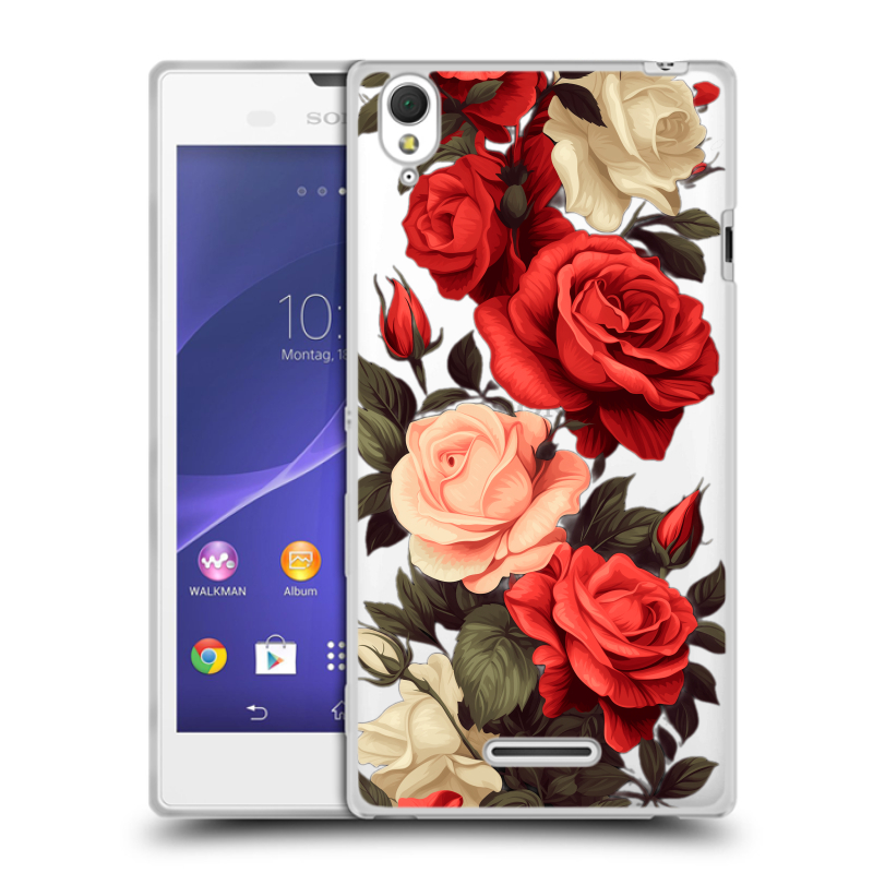 Силиконовый чехол на Sony Xperia T3 с принтом Розы Силиконовый чехол на Sony Xperia T3 с принтом Розы