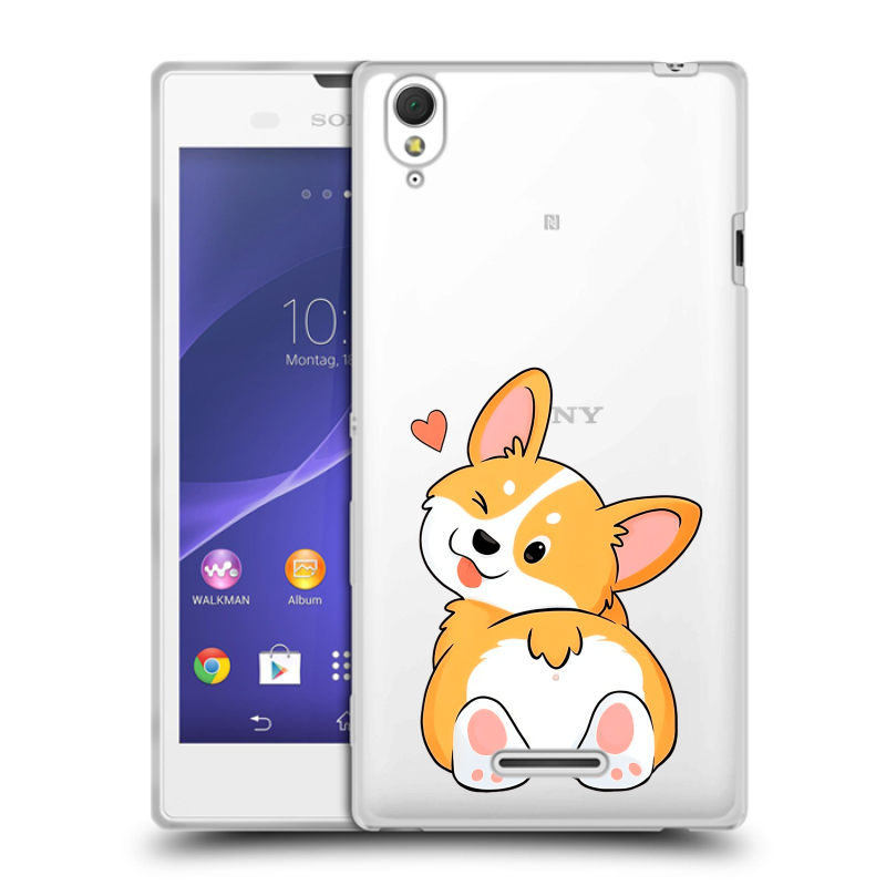 Силиконовый чехол на Sony Xperia T3 с принтом Корги Силиконовый чехол на Sony Xperia T3 с принтом Корги