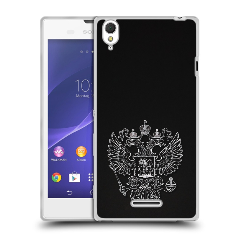 Силиконовый чехол на Sony Xperia T3 с принтом Герб России Силиконовый чехол на Sony Xperia T3 с принтом Герб России