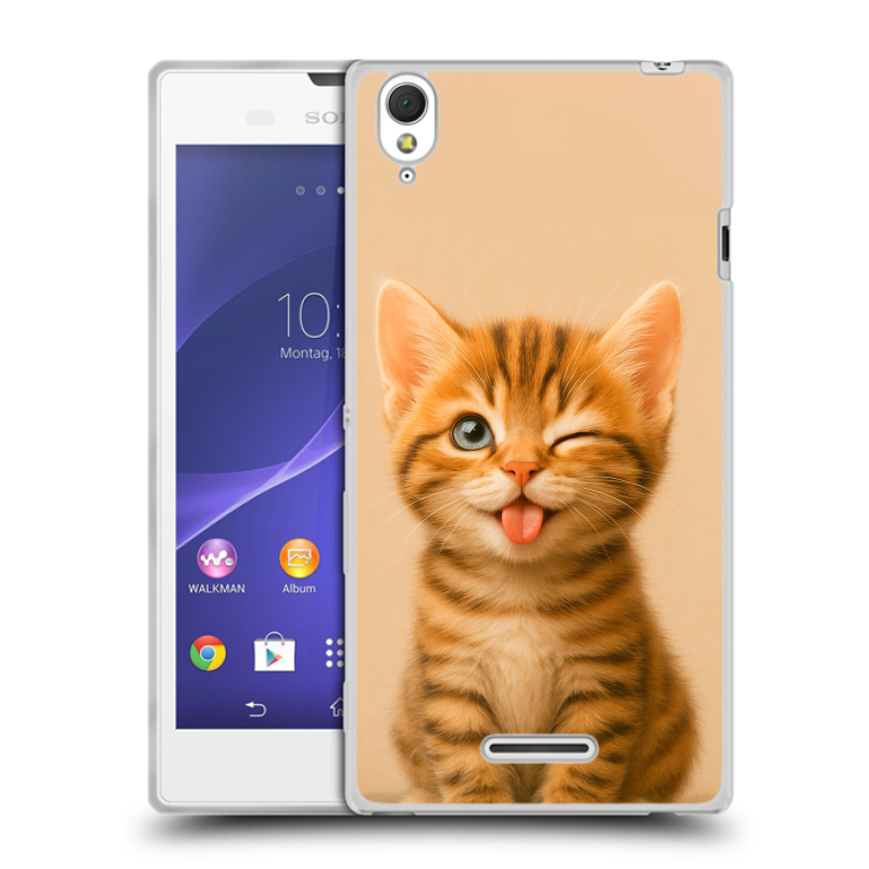 Силиконовый чехол на Sony Xperia T3 с принтом котенок Силиконовый чехол на Sony Xperia T3 с принтом котенок