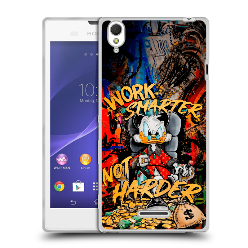Силиконовый чехол на Sony Xperia T3 с принтом Дональд Дак Деньги Силиконовый чехол на Sony Xperia T3 с принтом Дональд Дак Деньги