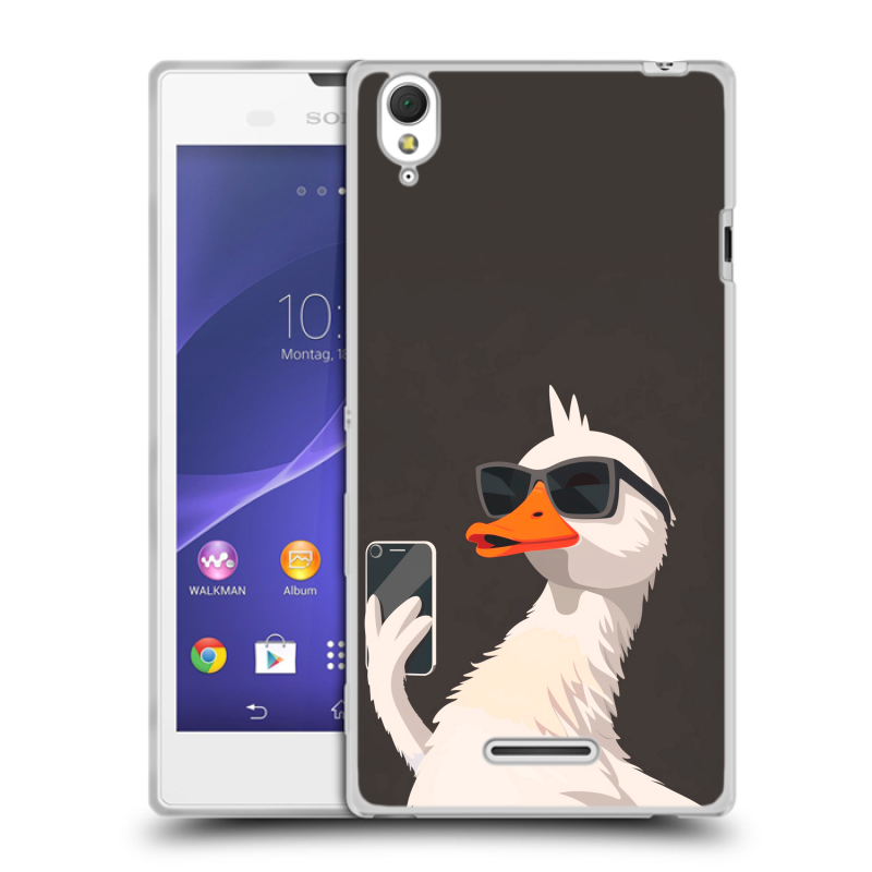 Силиконовый чехол на Sony Xperia T3 с принтом утка в очках Силиконовый чехол на Sony Xperia T3 с принтом утка в очках
