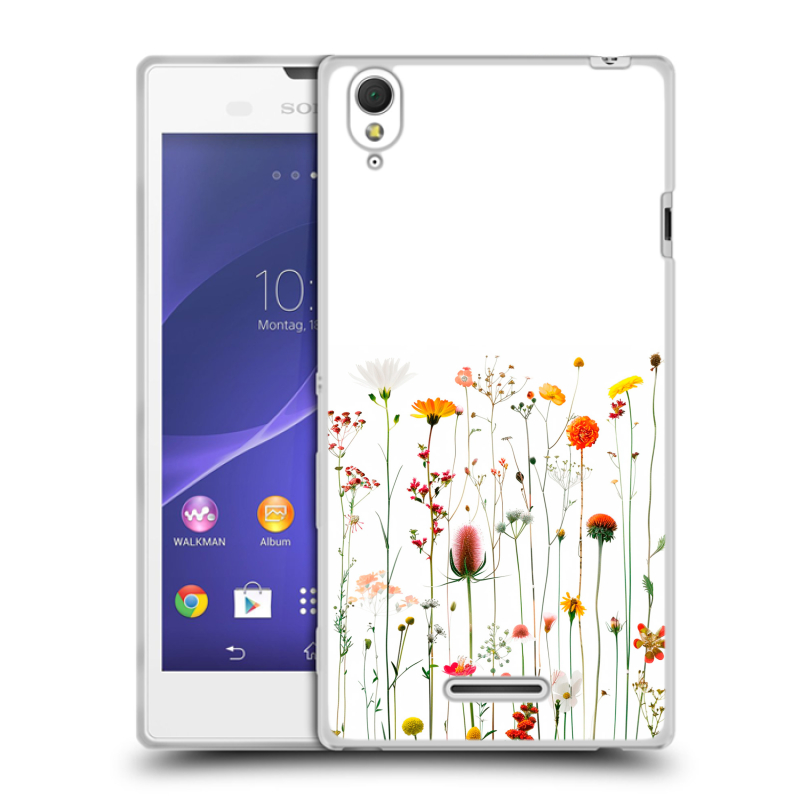 Силиконовый чехол на Sony Xperia T3 с принтом цветы Силиконовый чехол на Sony Xperia T3 с принтом цветы