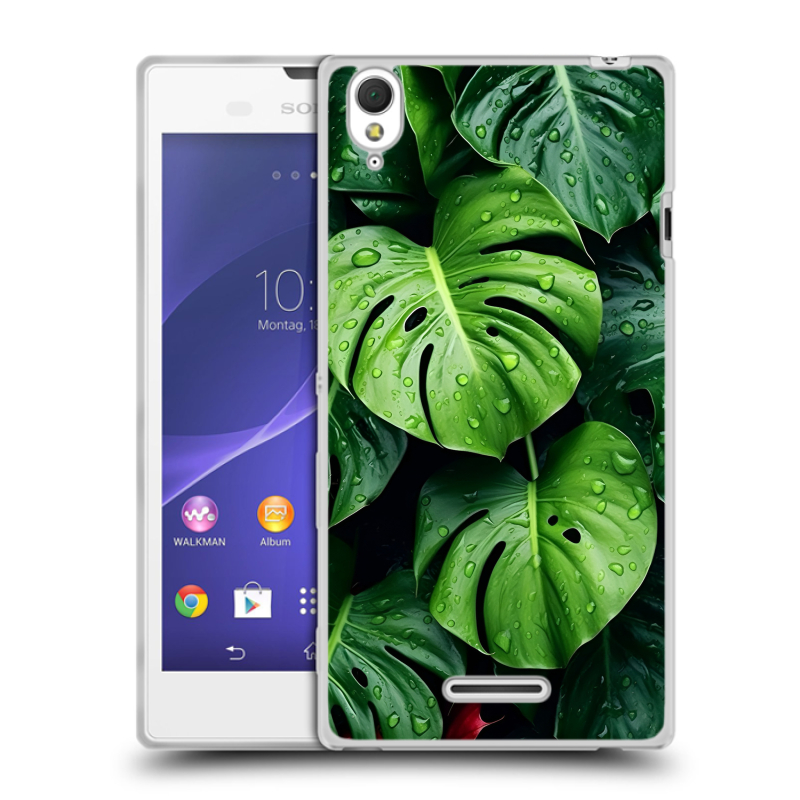 Силиконовый чехол на Sony Xperia T3 с принтом Листья Силиконовый чехол на Sony Xperia T3 с принтом Листья