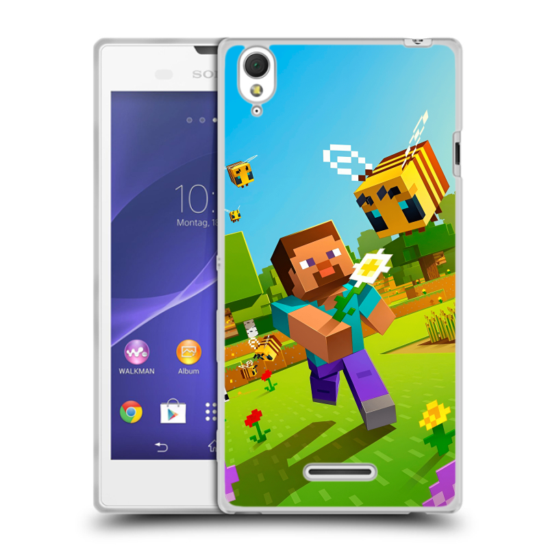 Силиконовый чехол на Sony Xperia T3 с принтом Майнкрафт Minecraft Силиконовый чехол на Sony Xperia T3 с принтом Майнкрафт Minecraft