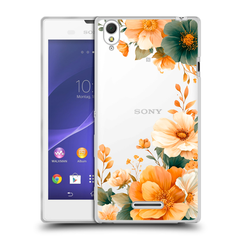 Силиконовый чехол на Sony Xperia T3 с принтом Цветы принт Силиконовый чехол на Sony Xperia T3 с принтом Цветы принт