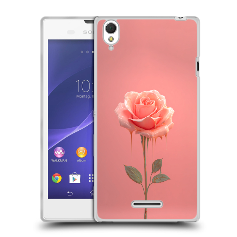 Силиконовый чехол на Sony Xperia T3 с принтом Розовая роза Силиконовый чехол на Sony Xperia T3 с принтом Розовая роза
