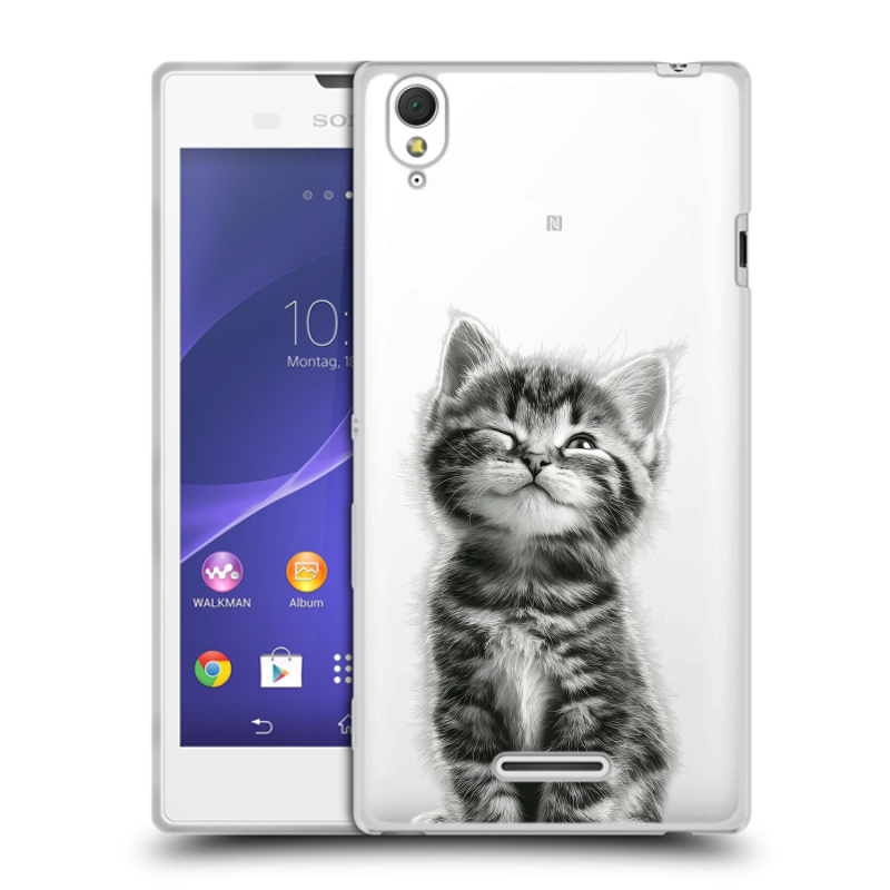 Силиконовый чехол на Sony Xperia T3 с принтом Котенок Силиконовый чехол на Sony Xperia T3 с принтом Котенок