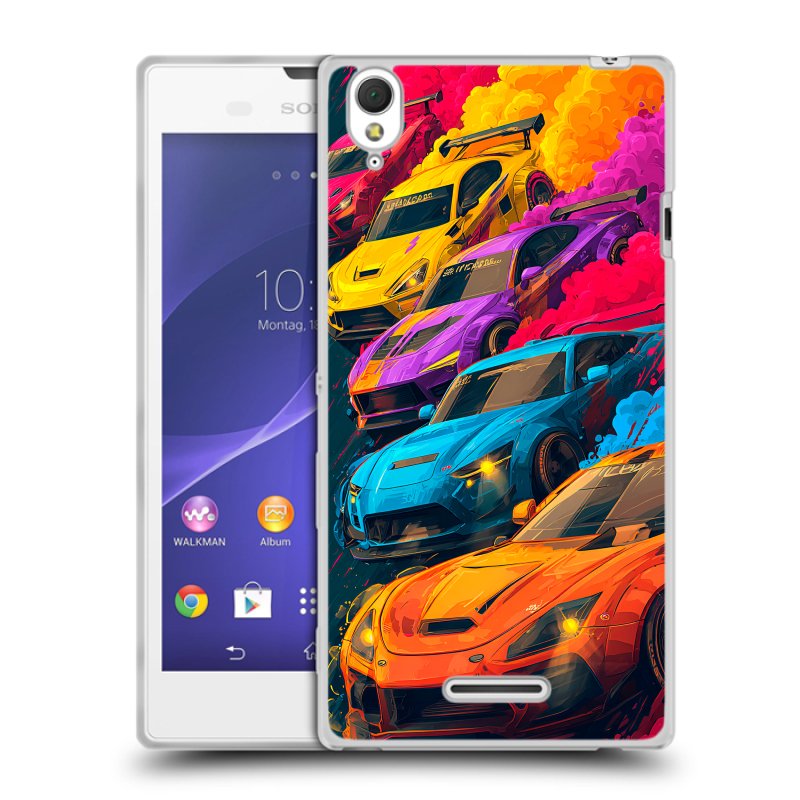Силиконовый чехол на Sony Xperia T3 с принтом Тачки Силиконовый чехол на Sony Xperia T3 с принтом Тачки