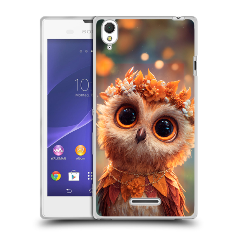 Силиконовый чехол на Sony Xperia T3 с принтом Милая сова Силиконовый чехол на Sony Xperia T3 с принтом Милая сова