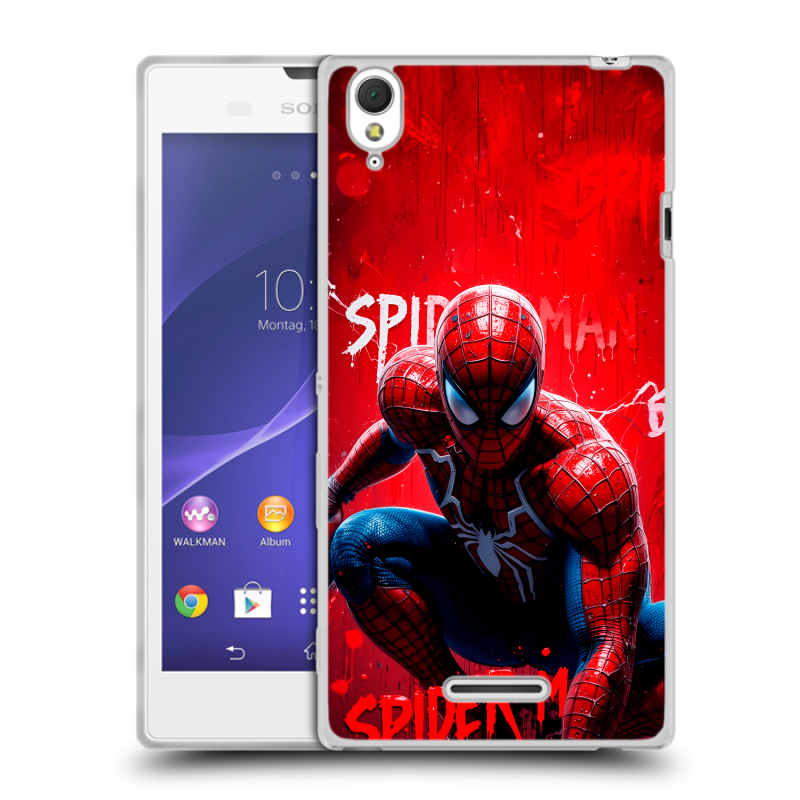 Силиконовый чехол на Sony Xperia T3 с принтом Spiderman Человек паук Силиконовый чехол на Sony Xperia T3 с принтом Spiderman Человек паук