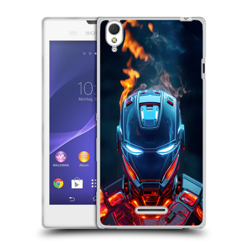 Силиконовый чехол на Sony Xperia T3 с принтом IronMan Железный человек Силиконовый чехол на Sony Xperia T3 с принтом IronMan Железный человек